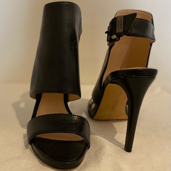 Brand new. Never worn. Vince Camuto black leather heels. - Picture 3 of 6